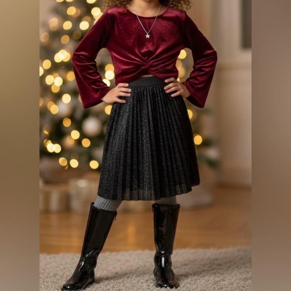 Knitworks Velvet Burgundy Crop Top